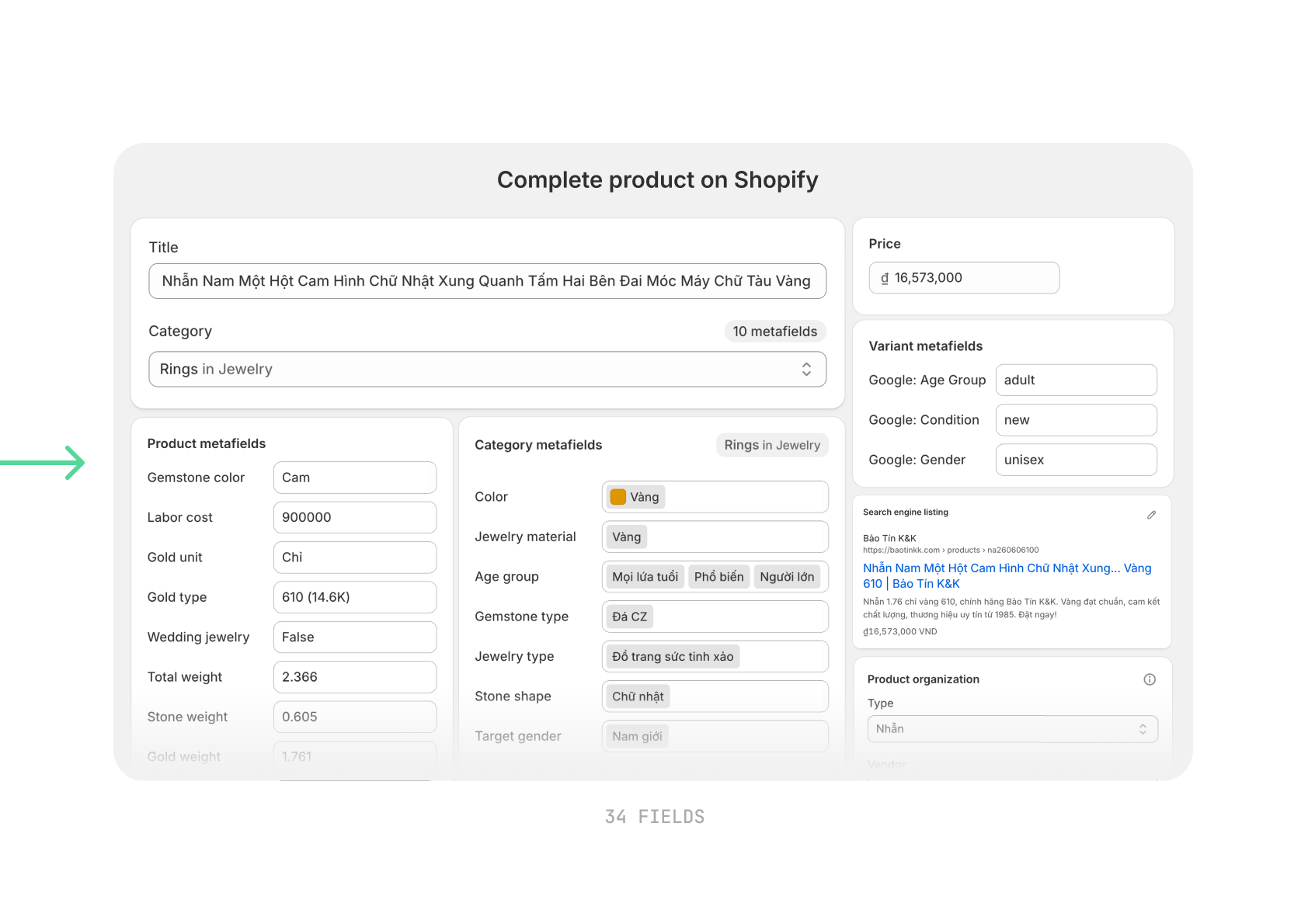 BTKK Product Toolkit — complete Shopify listing out