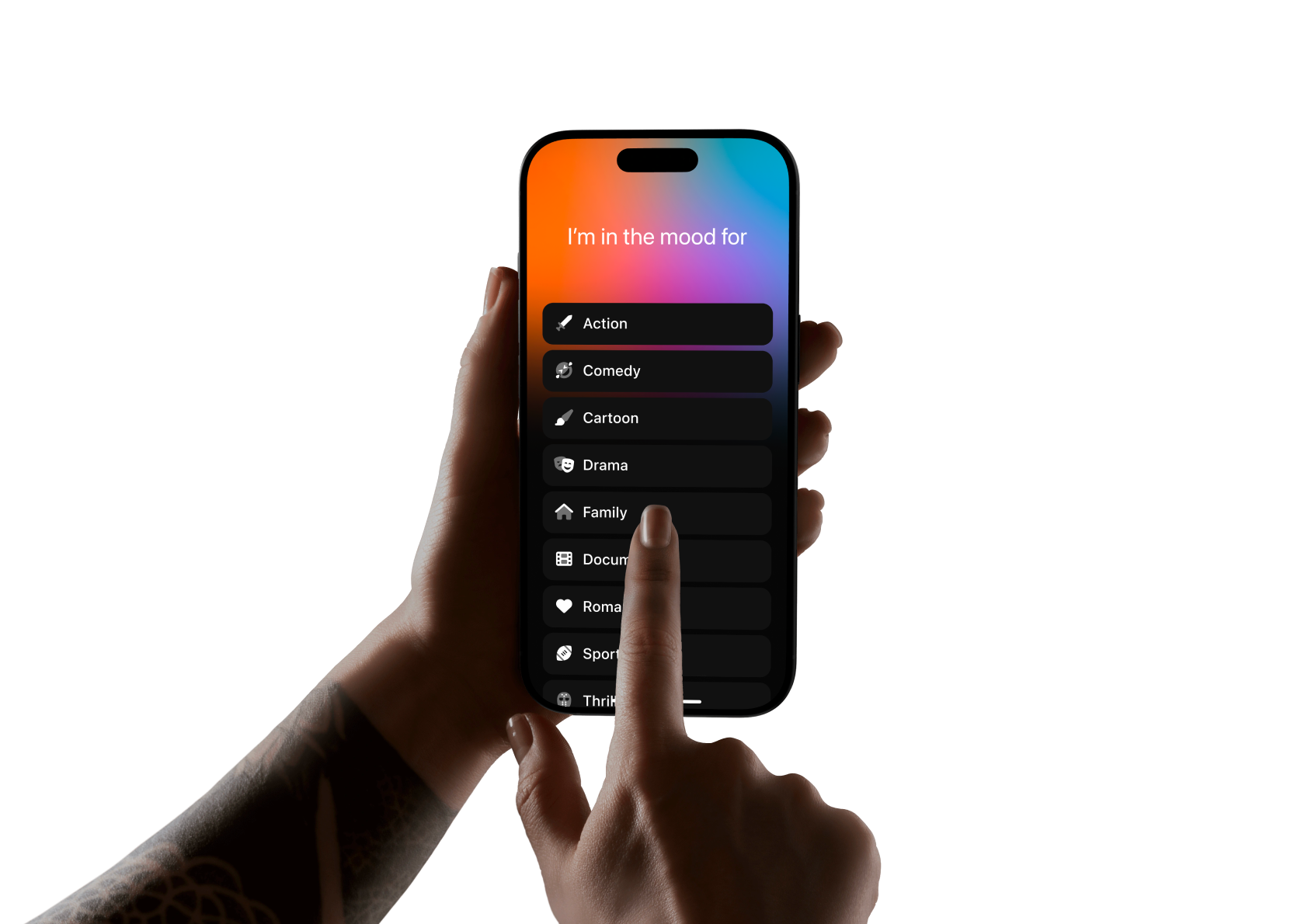 MovieNow — genre picker