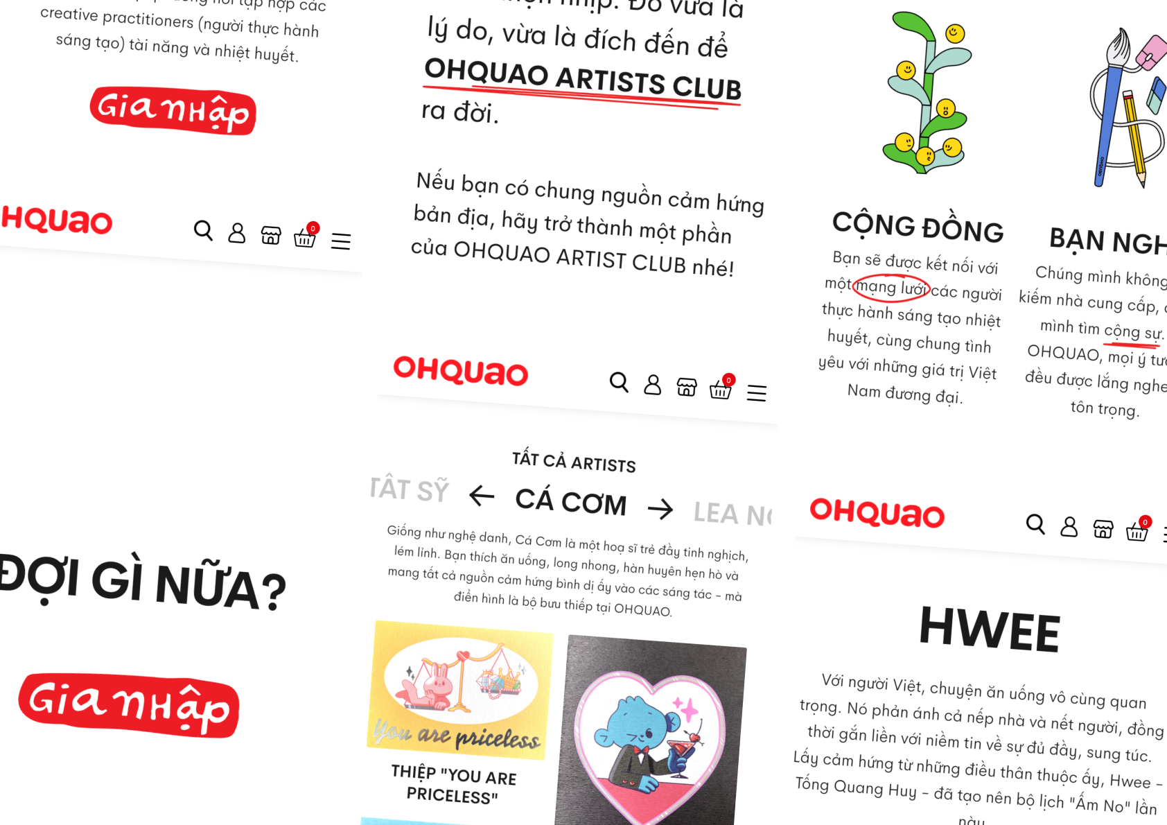 Ohquao Artist Club — mobile and desktop details