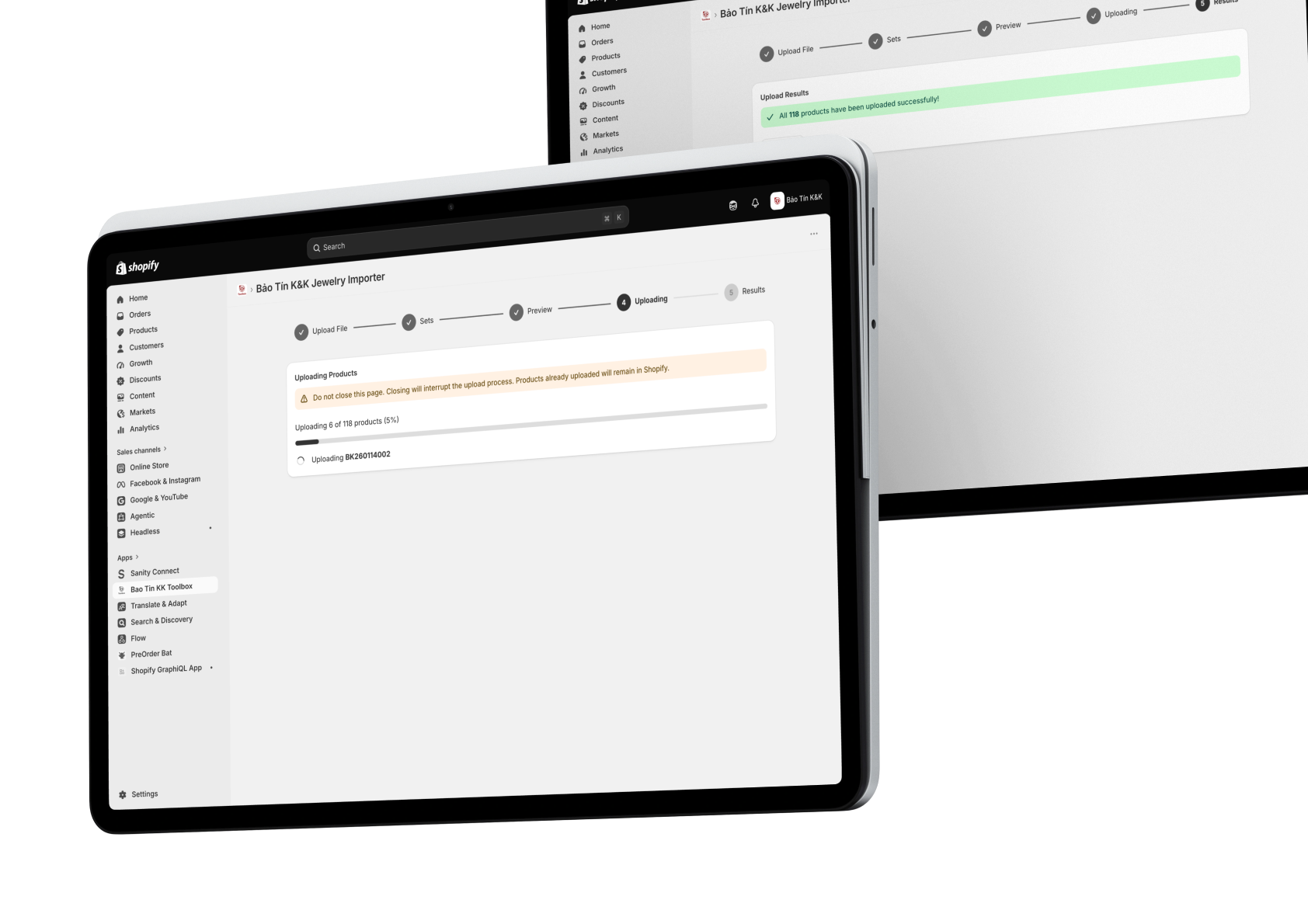 BTKK Product Toolkit — batch upload progress